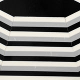 Octagonal Striped Tray - Set of 2 White