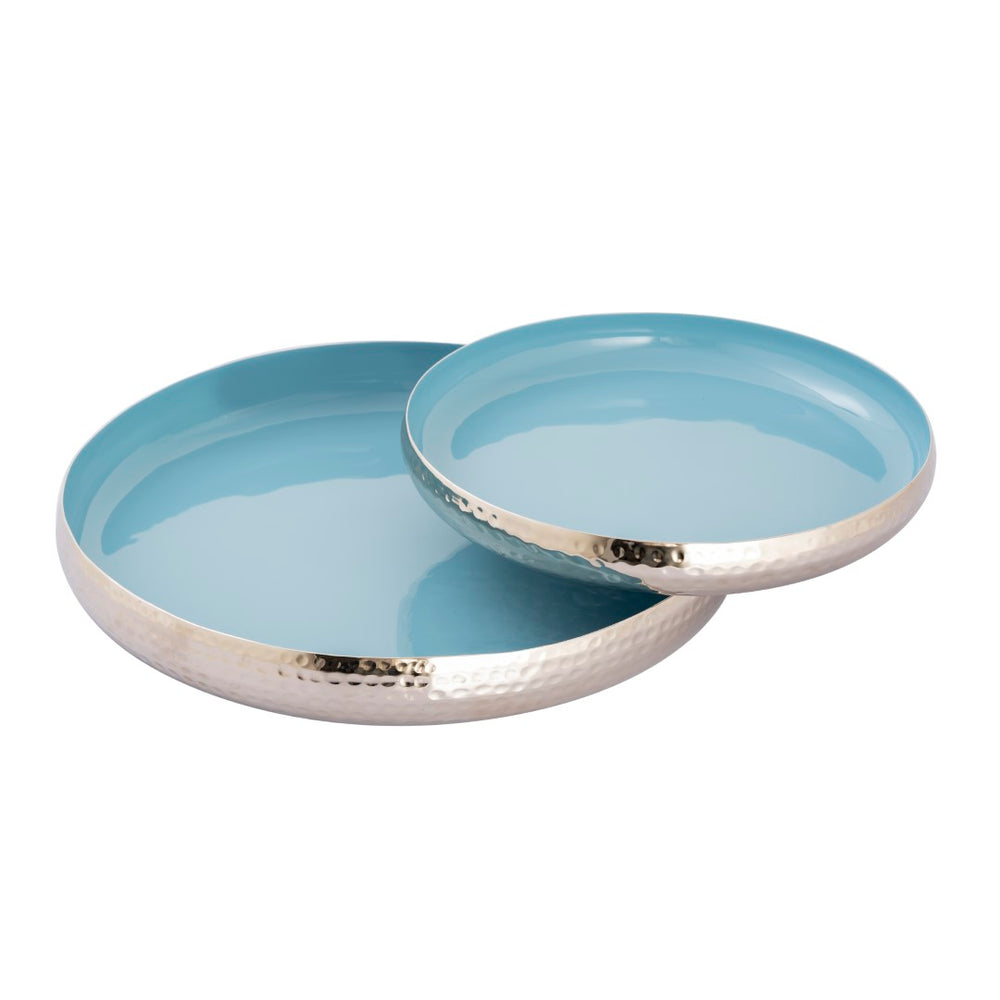 Nelson Tray - Set of 2 Light Blue Enamel