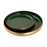 Nelson Tray - Set of 2 Dark Green Enamel