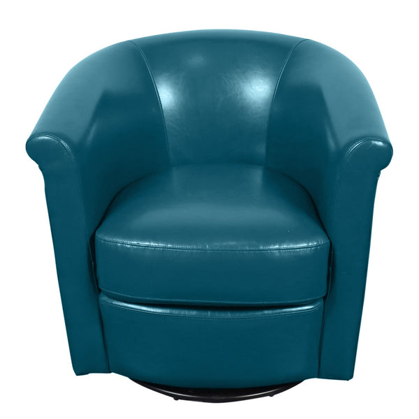 Porter Designs Marvel Contemporary Leather-Look Swivel Accent Chair Contemporary Accent - Swivel Blue 02-201C-06-213