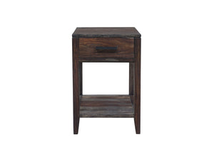 Porter Designs Fall River Solid Sheesham Wood Contemporary End Table Natural 10-117-01-4496