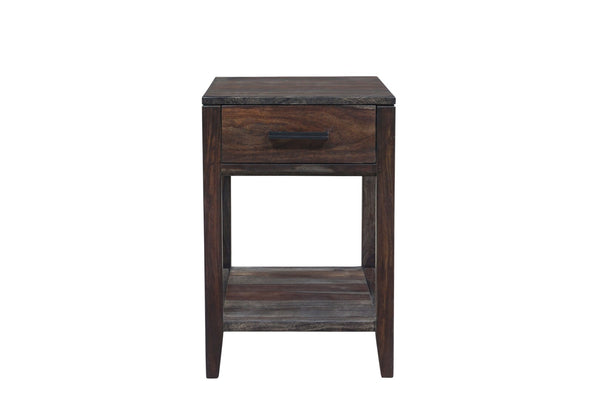Porter Designs Fall River Solid Sheesham Wood Contemporary End Table Natural 10-117-01-4496