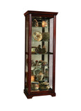 Sliding Door 5 Shelf Curio Cabinet in Victorian Brown