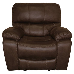 Porter Designs Ramsey Leather-Look Glider Transitional Recliner Brown 03-112C-05-6016