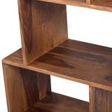 Porter Designs Urban Solid Sheesham Wood 6 Shelf Contemporary Bookcase Natural 10-117-01-8043