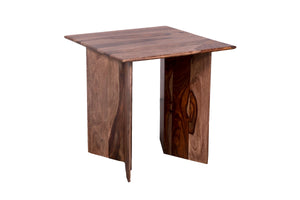Porter Designs Cambria Solid Sheesham Wood Modern End Table Brown 05-116-07-8401H