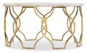 Hooker Furniture Melange Traditional/Formal Gold Leaf with Onyx Corrina Cocktail Table 638-50359-WH