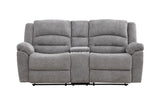 Porter Designs Ronan Soft Gray Chenille seat Transitional Reclining Love Gray 03-201C-02-8078