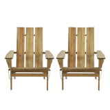Zuma Outdoor Acacia Wood Foldable Adirondack Chairs (Set of 2)