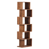 Porter Designs Urban Solid Sheesham Wood 6 Shelf Contemporary Bookcase Natural 10-117-01-8043