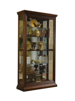 Pulaski Furniture Edwardian 5 Shelf Sliding Door Curio Cabinet in Oak Brown 21015-PULASKI 21015-PULASKI