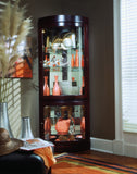 Pulaski Furniture Curved 5 Shelf Corner Curio Cabinet in Cherry Brown 20852-PULASKI 20852-PULASKI