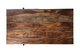 Porter Designs Waves Solid Sheesham Wood Modern Coffee Table Brown 05-196-02-W006