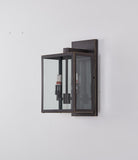 Bethel Bronzed Black Outdoor Wall Sconce in Stainless Steel & Glass