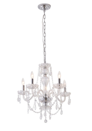 Bethel Chrome Chandelier in Metal & Crystal