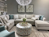 Fusion 28-26R,29,33L Transitional Sectional  28-26R,29,33L Wendy Linen Sectional 