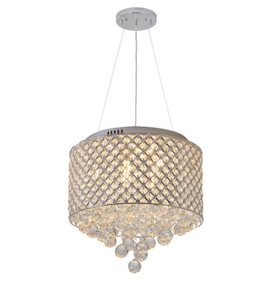 Bethel Chrome Chandelier in Metal & Crystal