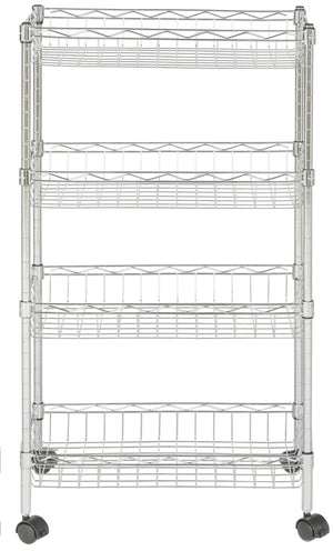 Safavieh Mario 4 Tier Basket Rack in Chrome HAC1002A 889048133471