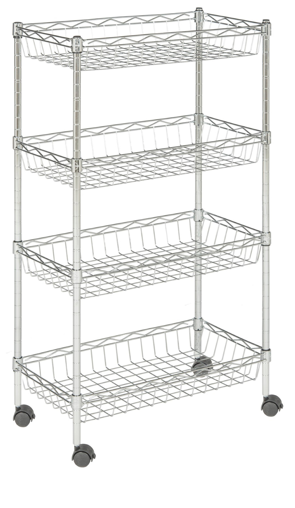 Safavieh Mario 4 Tier Basket Rack in Chrome HAC1002A 889048133471