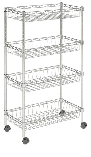 Safavieh Mario 4 Tier Basket Rack in Chrome HAC1002A 889048133471