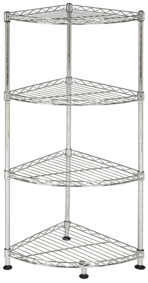  Damaris 4 Tier Chrome Wire Corner Rack (11.8 In. W X 11.8 In. D X 31.5 In. H)