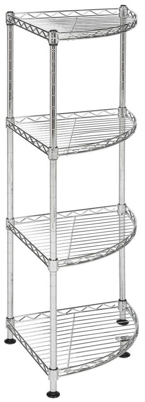  Damaris 4 Tier Chrome Wire Corner Rack (11.8 In. W X 11.8 In. D X 31.5 In. H)