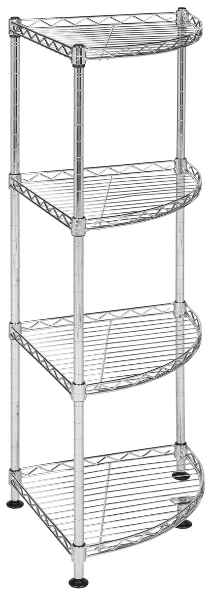  Damaris 4 Tier Chrome Wire Corner Rack (11.8 In. W X 11.8 In. D X 31.5 In. H)
