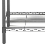 Safavieh Ceasar Rack 5 Tier Chrome Wire Adjustable Dark Grey Steel Abs Pe Carbon HAC1006A 889048133518