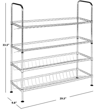 Lidia Chrome Wire Adjustable Shoe Rack (29.5 In. W X 9.8 In. D X 33.5 In. H)