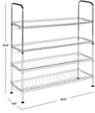 Lidia Chrome Wire Adjustable Shoe Rack (29.5 In. W X 9.8 In. D X 33.5 In. H)