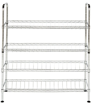 Lidia Chrome Wire Adjustable Shoe Rack (29.5 In. W X 9.8 In. D X 33.5 In. H)