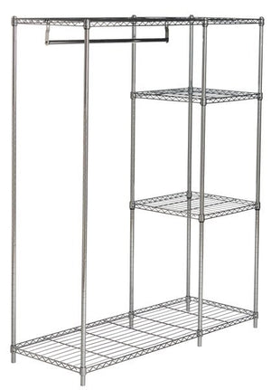 Safavieh Betsy Garment Rack Chrome Wire Adjustable Steel Abs Pe Carbon HAC1008A 889048133532