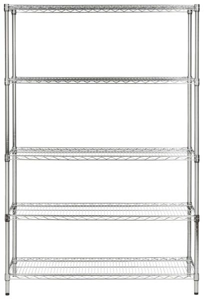 Safavieh Echo Shelve 5 Tier Heavy Duty Chrome Wire Steel Abs Pe Plating Carbon HAC2004A 889048181106