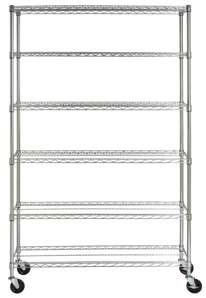Safavieh Juliet Shelve 6 Tier Heavy Duty Chrome Wire Steel Abs Pe Plating Carbon HAC2005A 889048181113