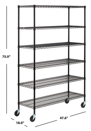 Juliet 6 Tier Heavy Duty Shelve Black Steel, Abs,Pe HAC2005B