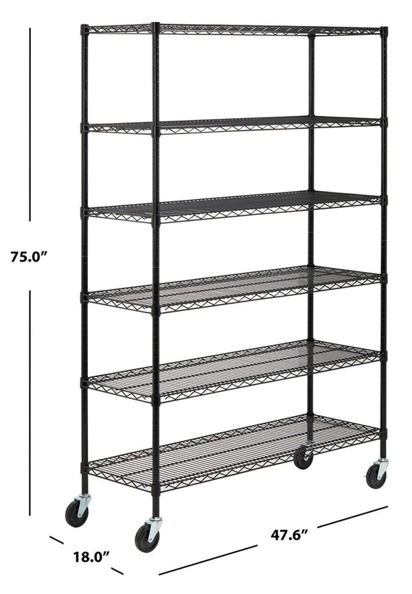 Juliet 6 Tier Heavy Duty Shelve Black Steel, Abs,Pe HAC2005B