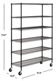 Juliet 6 Tier Heavy Duty Shelve Black Steel, Abs,Pe HAC2005B