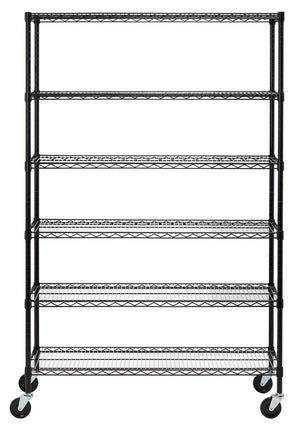 Juliet 6 Tier Heavy Duty Shelve Black Steel, Abs,Pe HAC2005B