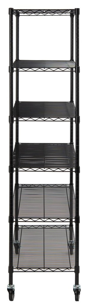 Juliet 6 Tier Heavy Duty Shelve Black Steel, Abs,Pe HAC2005B