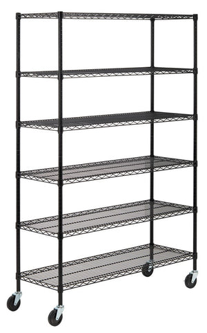 Juliet 6 Tier Heavy Duty Shelve Black Steel, Abs,Pe HAC2005B