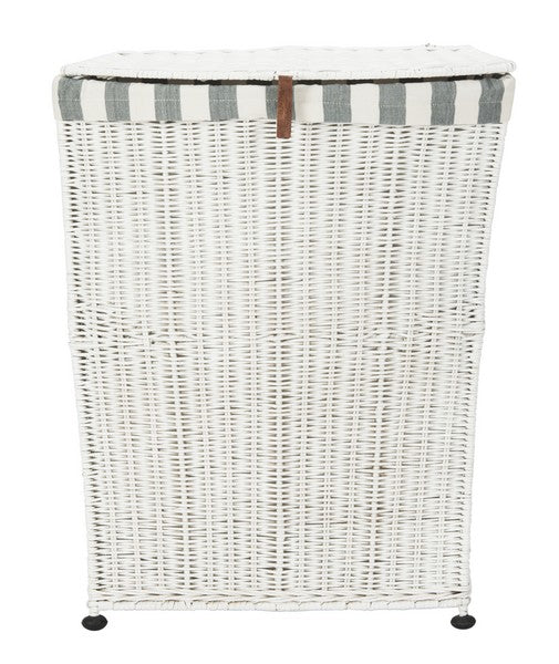 Safavieh Trotter Basket Rattan Laundry White Wash NC Coating Mahogany HAC6002A 889048321229
