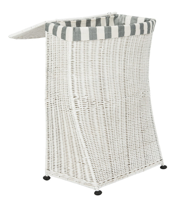Safavieh Trotter Basket Rattan Laundry White Wash NC Coating Mahogany HAC6002A 889048321229
