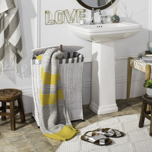 Safavieh Trotter Basket Rattan Laundry White Wash NC Coating Mahogany HAC6002A 889048321229