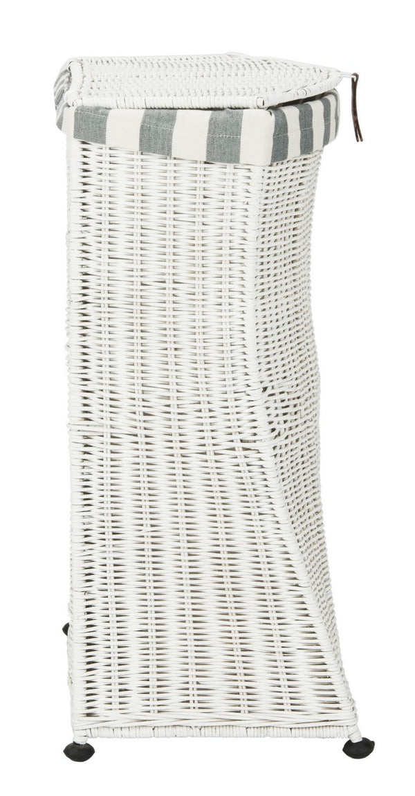 Safavieh Trotter Basket Rattan Laundry White Wash NC Coating Mahogany HAC6002A 889048321229