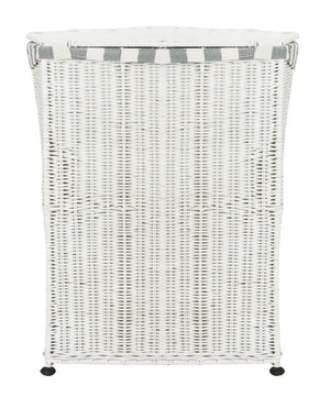 Safavieh Trotter Basket Rattan Laundry White Wash NC Coating Mahogany HAC6002A 889048321229