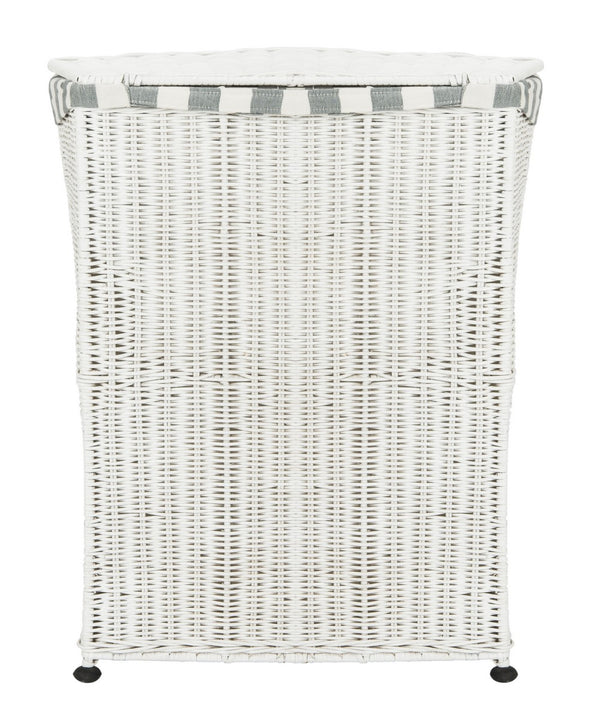 Safavieh Trotter Basket Rattan Laundry White Wash NC Coating Mahogany HAC6002A 889048321229