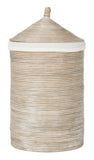 Safavieh Wellington Storage Hamper with Liner Natural White Wash Rattan Core HAC6501A 889048322066