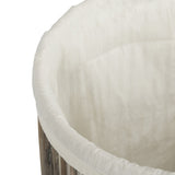Safavieh Libby Storage Hamper with Liner White Wash Rattan Full Kubu HAC6502A 889048322097