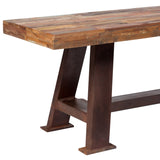 Porter Designs Brooklyn Eco-Friendly Reclaimed Wood Reclaimed Dining Bench Multicolored 07-114-13-5295-KIT