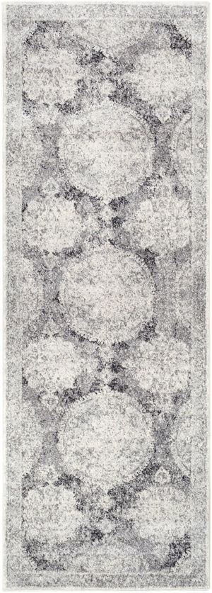 Harput HAP-1041 Traditional Polypropylene Rug HAP1041-2773 Light Gray, Medium Gray, Ivory, Charcoal 100% Polypropylene 2'7" x 7'3"